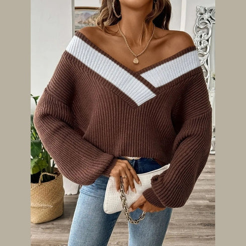 'Kiana' Dropped Shoulder Long Sleeve Sweater - Celes Fashion
